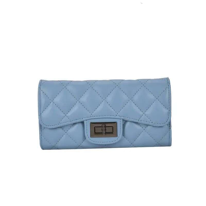 Quilted Long Wallet, Women's Fashion Wallet With Multi Card Slots & Id Window