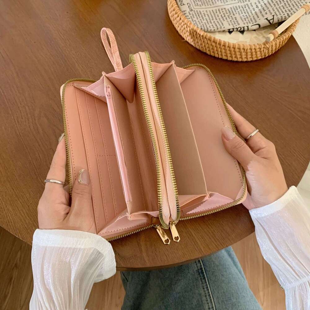 Women's INS Style Small High-end Long Wallet Coin Purse Zipper Clutch