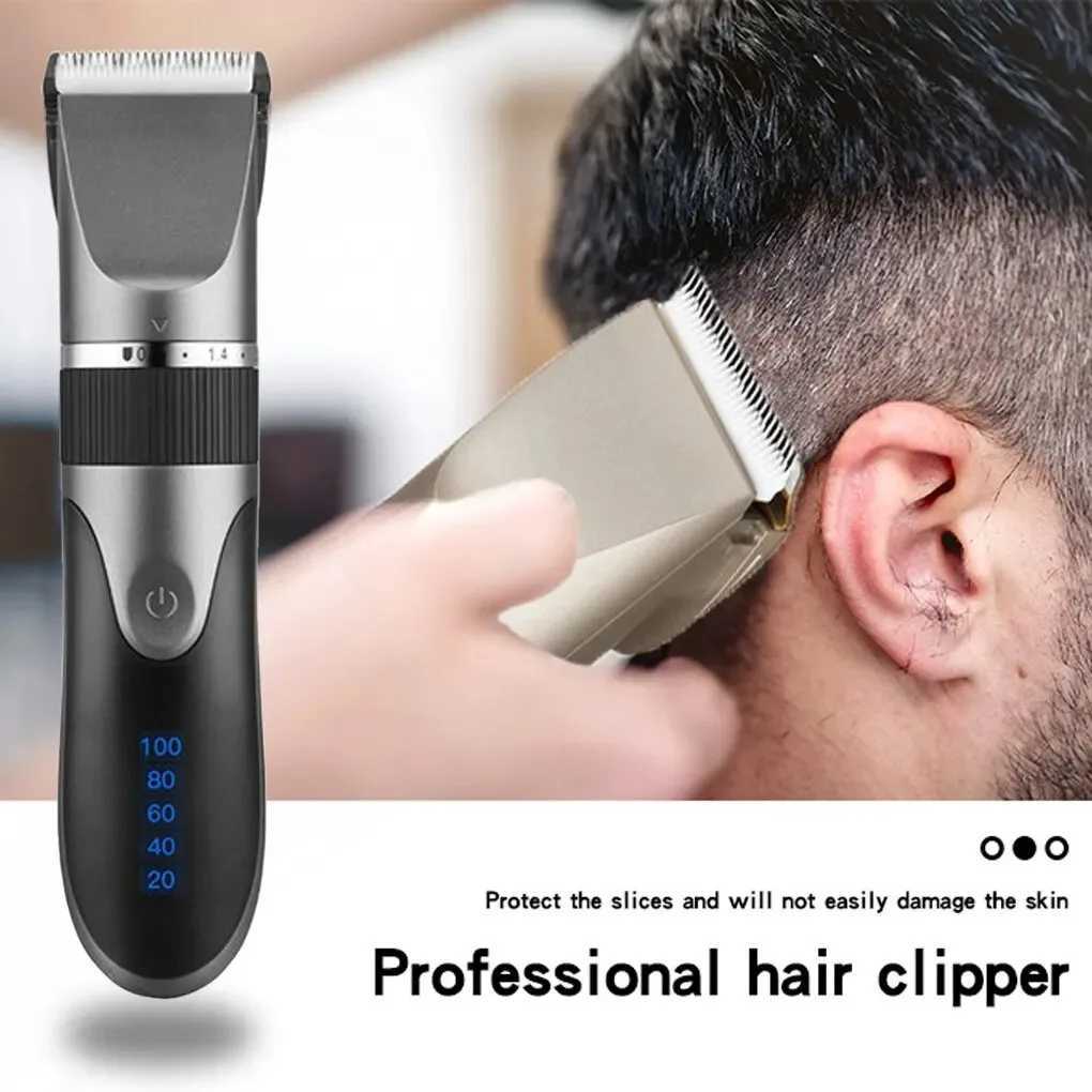 Professional electric barber clippers men barber beard trimmer rechargeable hair clippers ceramic blades hair trimmerXJ250604