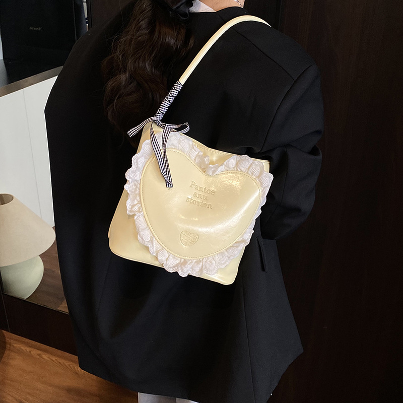 designer Korean Style Simple Casual Women's Bag 2025 New Trend Fashion Underarm Bag Handbag Free shipping Ballet Style Lace shopping bag Bucket B