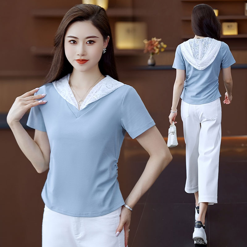 LUWD170 short-sleeved sweatshirt women's fashion casual sports jacket 2025 summer thin Korean version small