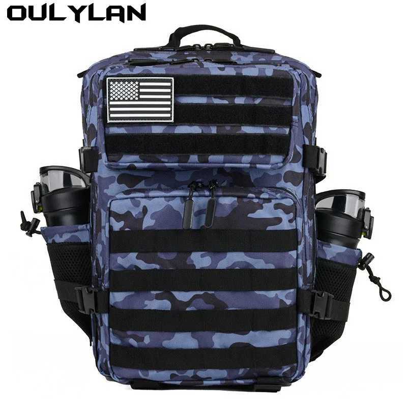 Oulylan Waterproof Athlete Gym Outdoor Bag Travel Hiking Rucksack with Bottle Holder 25L/35L/45L Tactical Backpack for Men Women W250603