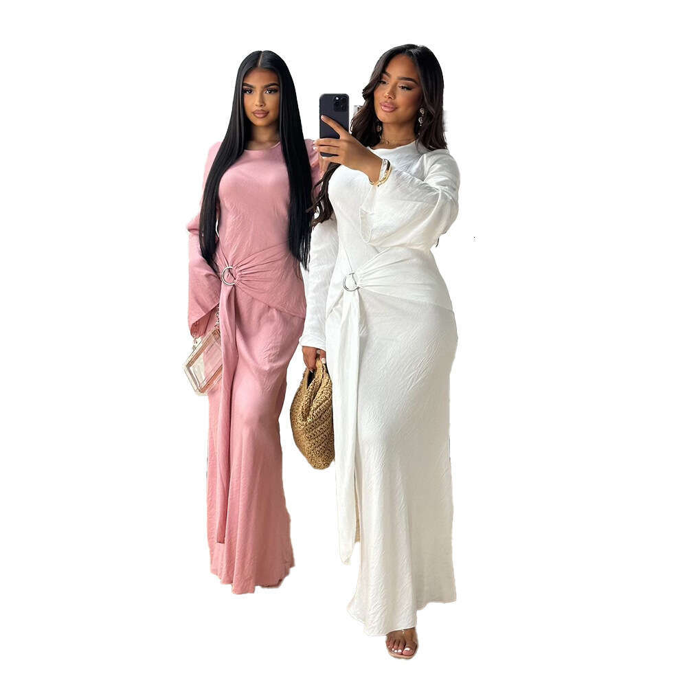 Because0331 Muslim Ethnic Clothing Elegant Dress Commuter Robe B5