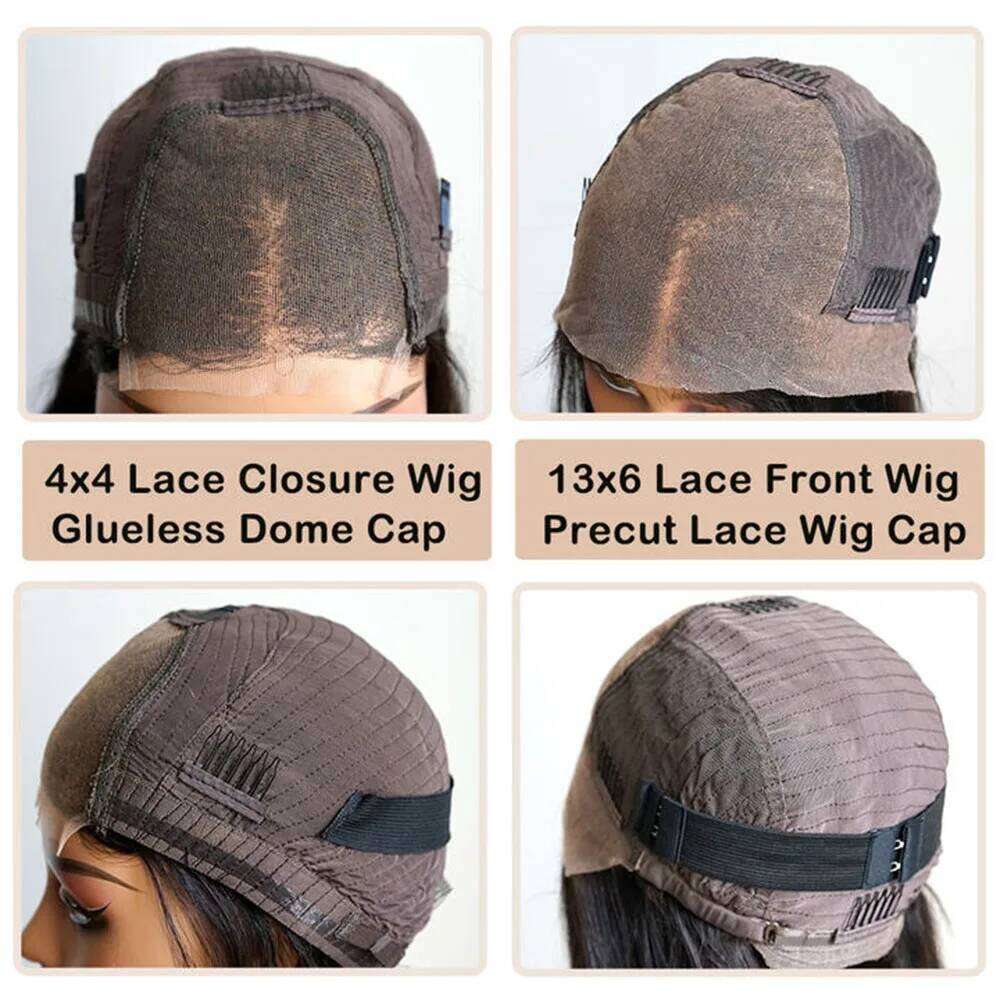 400% Density Double Drawn Glueless Human Hair Ready To Go Bone Straight 13X6 HD Transparent Lace Frontal Wig Bleached Knots