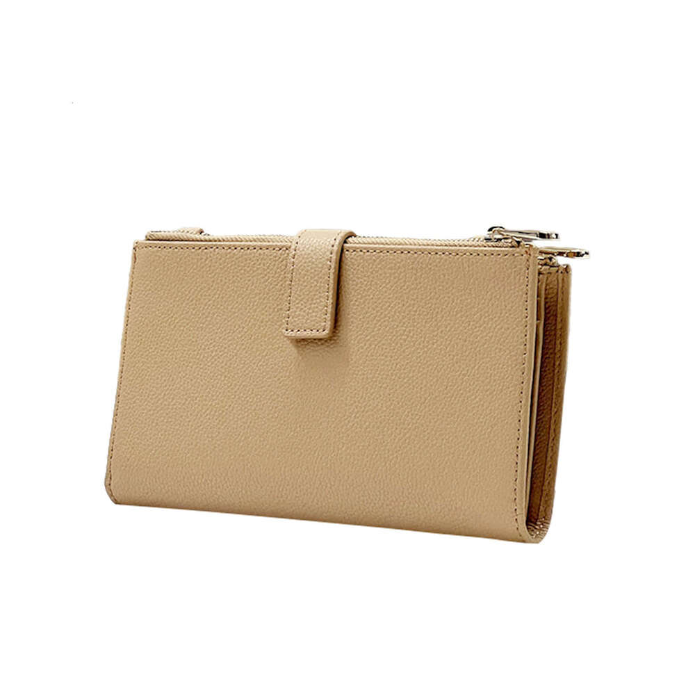 Long Women's Genuine Leather Multi-Card Slot Large Capacity Real Top Layer Cowhide Chain Card Holder Wallet