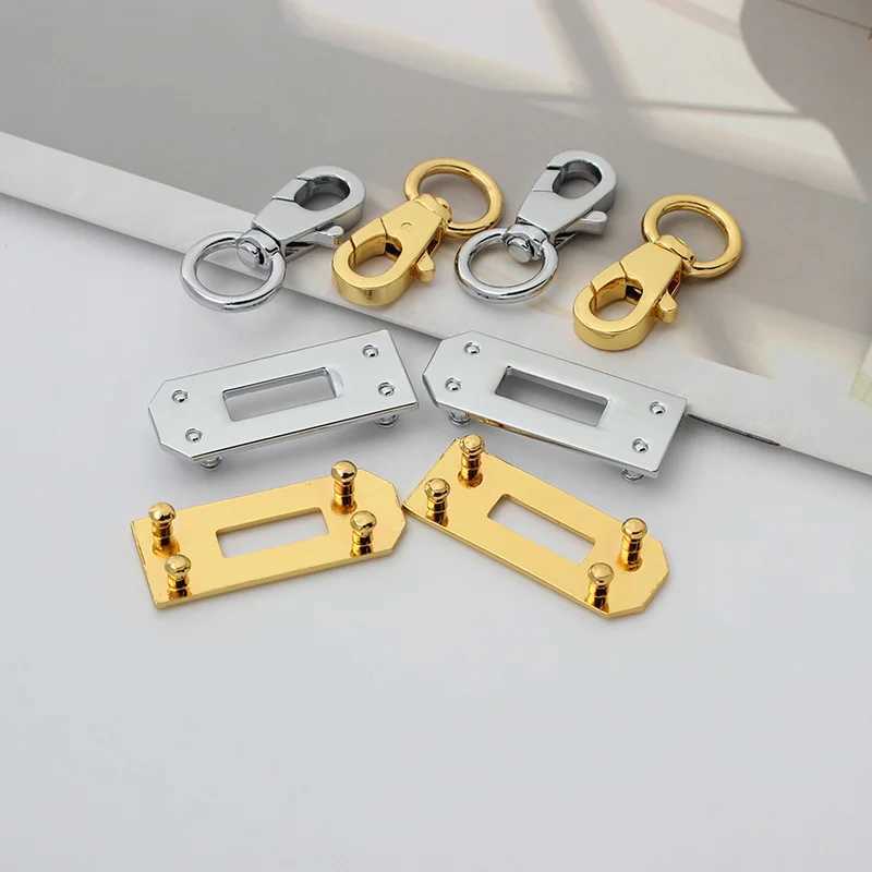 1Set Fashion Metal Bag Locks Clasp Bag Lock Set For Handbags Purse Tote Closures Snap Clasps DIY Craft Hardware Bag Accessories W250604