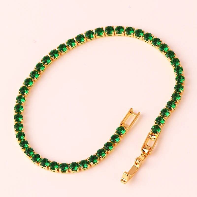 Elegant Emerald Green Cubic Zirconia Chain Necklace Dainty Super Tennis Choker Necklaces Jewelry for Women Donna Collane Hot