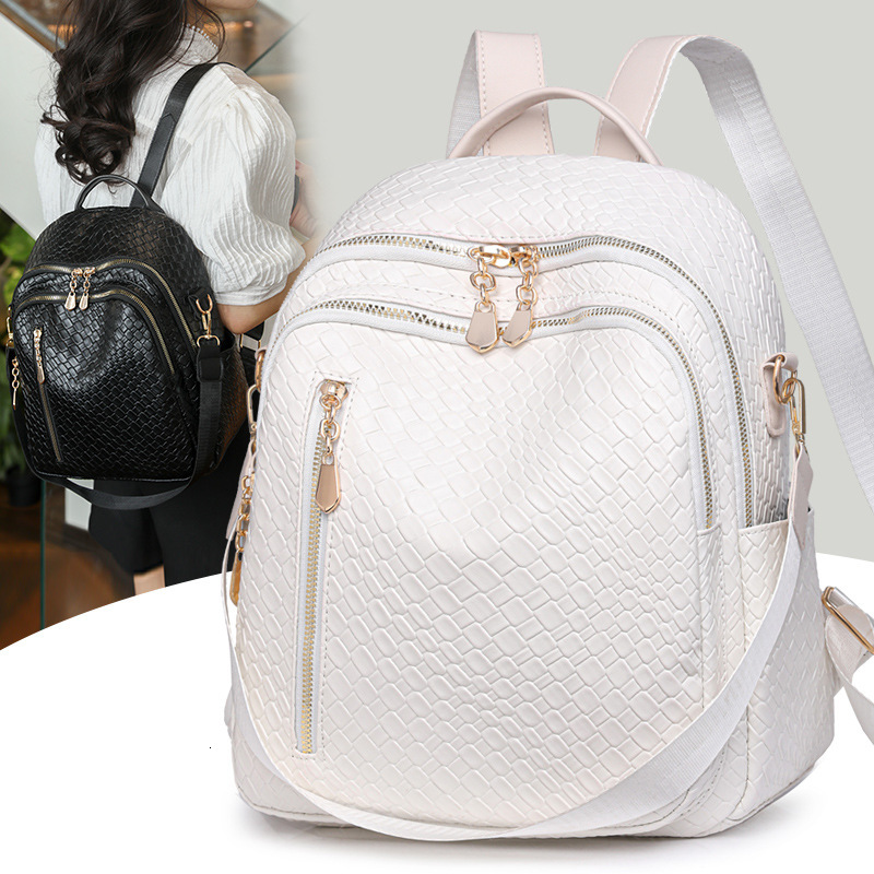 Free Shipping Backpack New Style Women's Simple Backpack Woven Designer Bag Pattern Backpack High-end Fashion Lightweight Outdoors Mom Bag