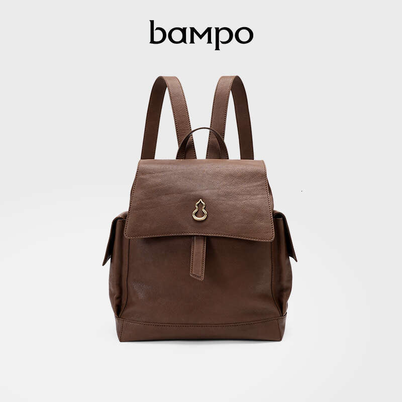 Women's Bags Designer BAMPO Banpo Tile Eaves First Layer Cowhide Backpack For Women New Large Capacity Vegetable Tanned Leather Double Shoulder B