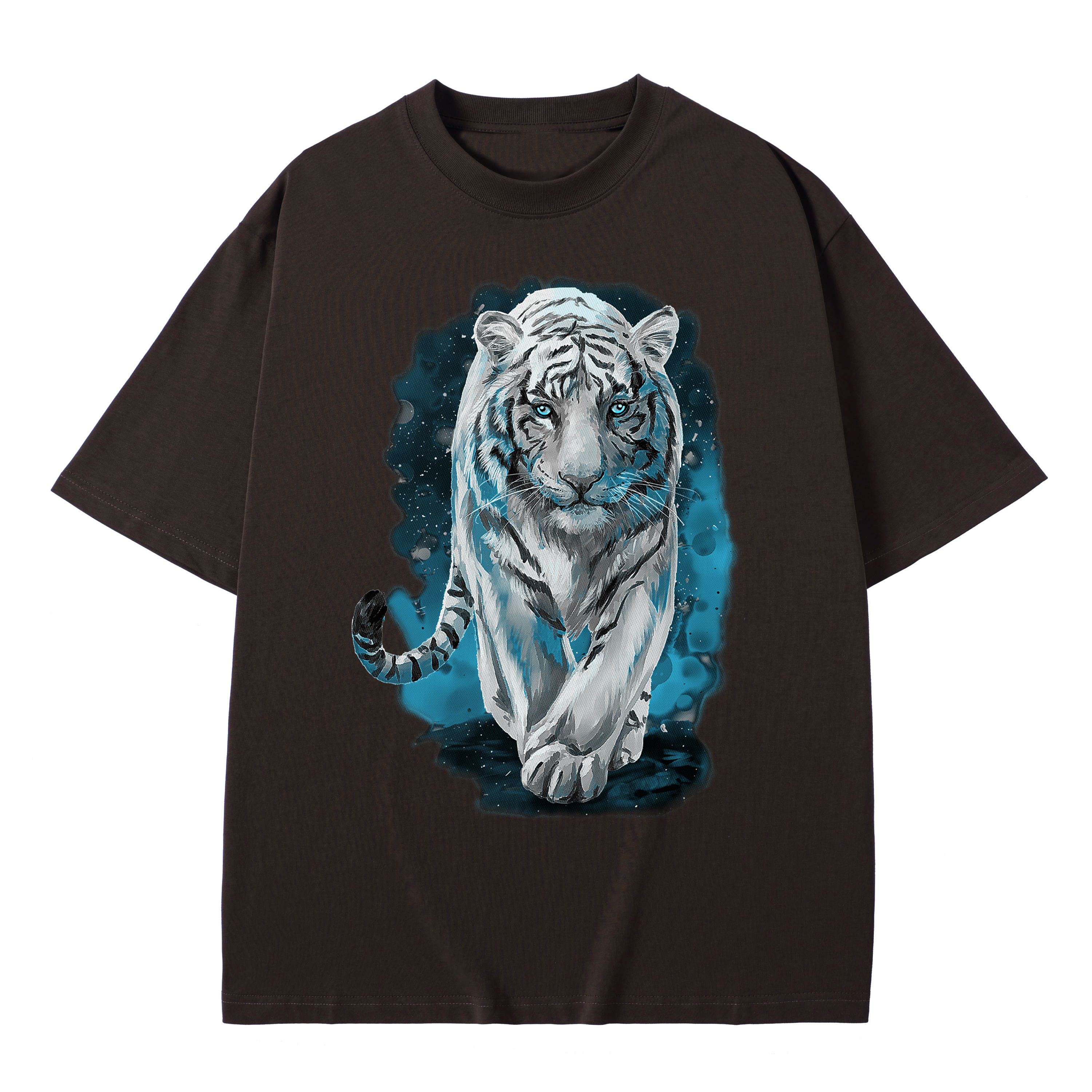 T-shirt men's top designer cotton T-shirt The Bengal tiger short sleeved clothing high-quality fashionable T-shirt BROADTRUE