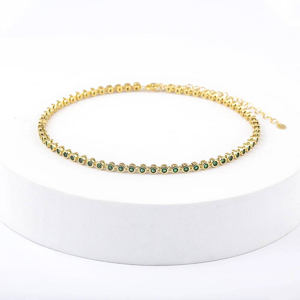 Nidin Ins Hot Sale Sexy Choker Iced Out Tennis Chain Necklace For Women Cubic Zircon Crystal Neck Accessories Jewelry