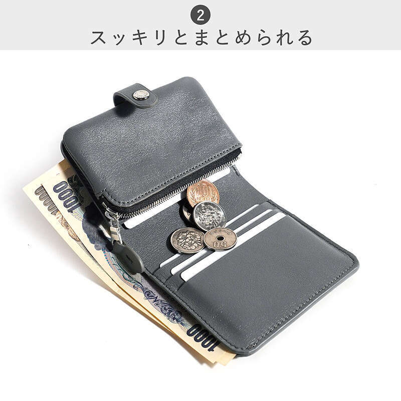 Hot Selling Multifunctional Top Layer Cowhide Multi-Card Slot Women's Foldable Genuine Leather Large Capacity Wallet Compact and Portable