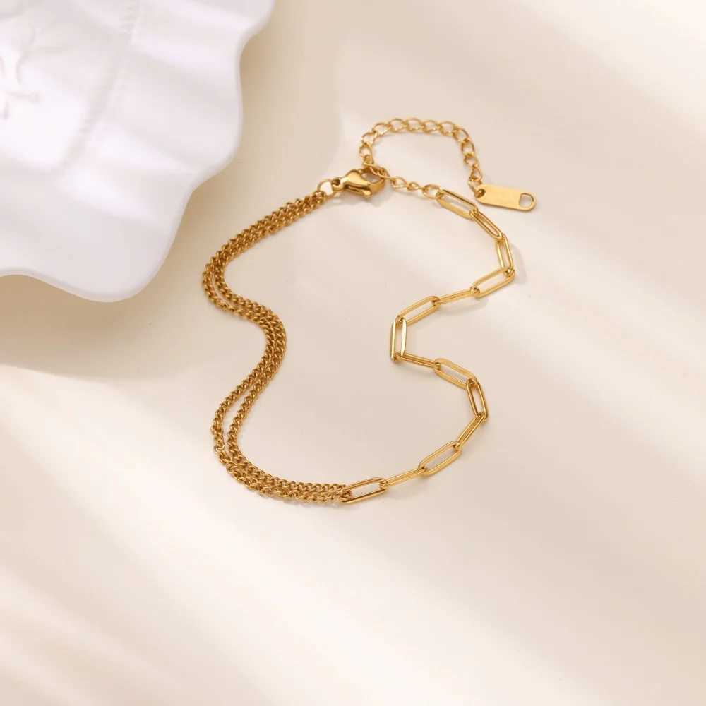 Stainless Steel Anklet Bracelets For Women Gold Color Chain Anklets Trendy Summer Beach Aesthetic Jewelry Accessories Femme W250604
