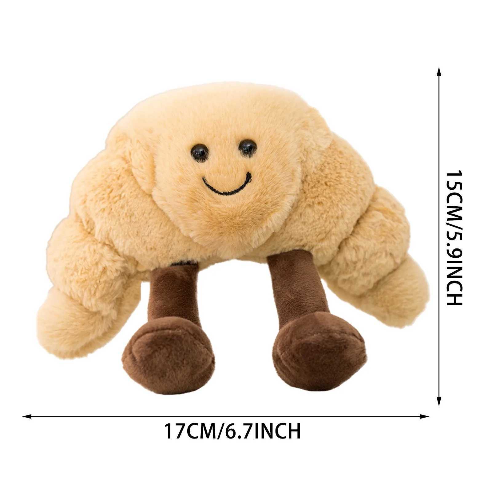 Adorable Croissant Bag Charm Keychain Cute Plush Novelty Food Shape Accessory for Mobile Phones or Bags Gift Idea W250604