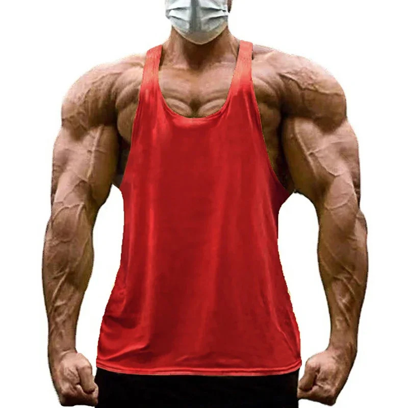 Summer Cotton Bodybuilding Muscle Stringer Tank Top Men Fitness Workout Y BACK Vest 250604