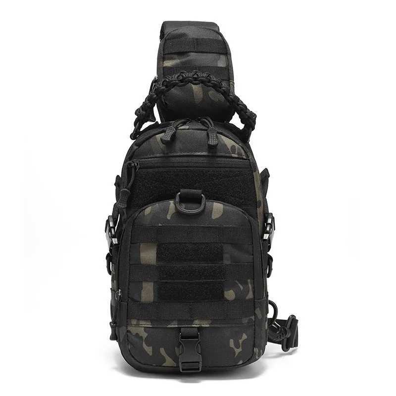 Tactical Chest Bag for Men Waterproof Camping Shoulder Outdoor Hiking Climbing Cycling Crossbody Bag Sling EDC Fanny Pack W250603