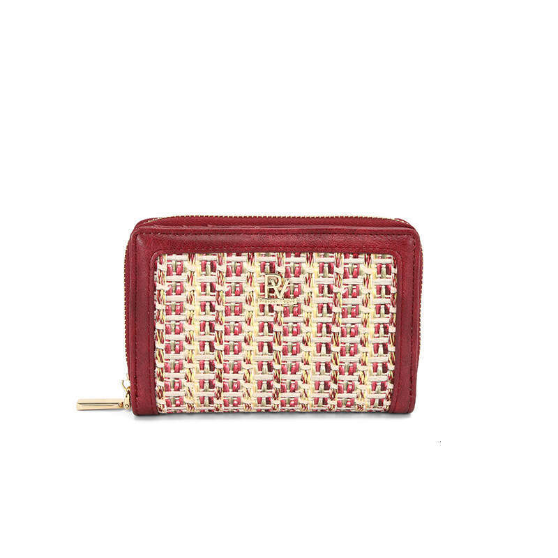 Korean Style Wallet for Women, INS Fashion, Patchwork Woven PU, Anti-theft, Multi-functional Short Coin Purse