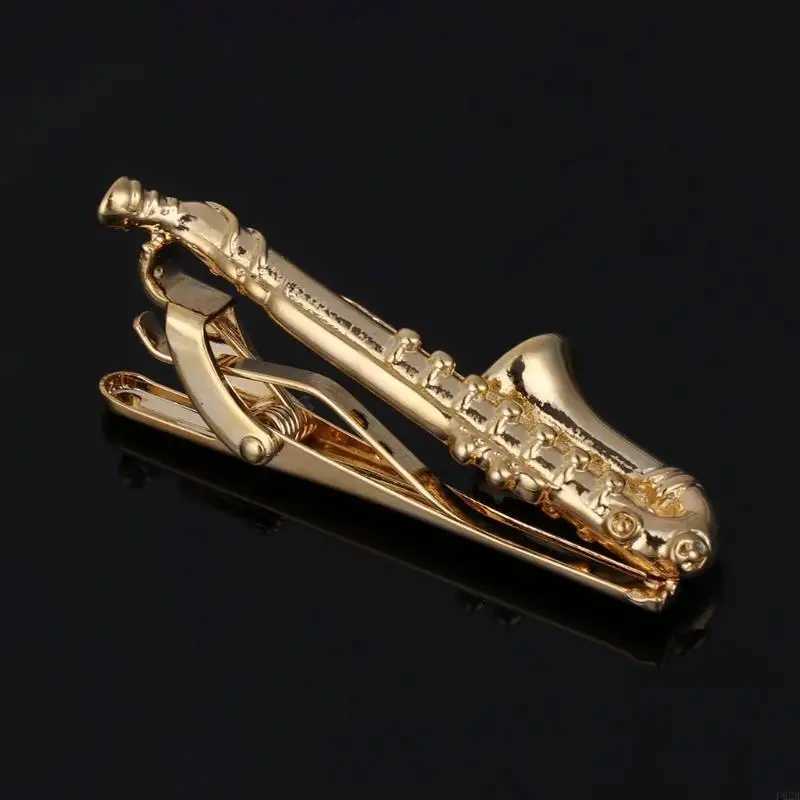 Saxophone Men Tie Clip Bar Necktie Pin Clasp Clamp Wedding Charm for Creative Gift W250604