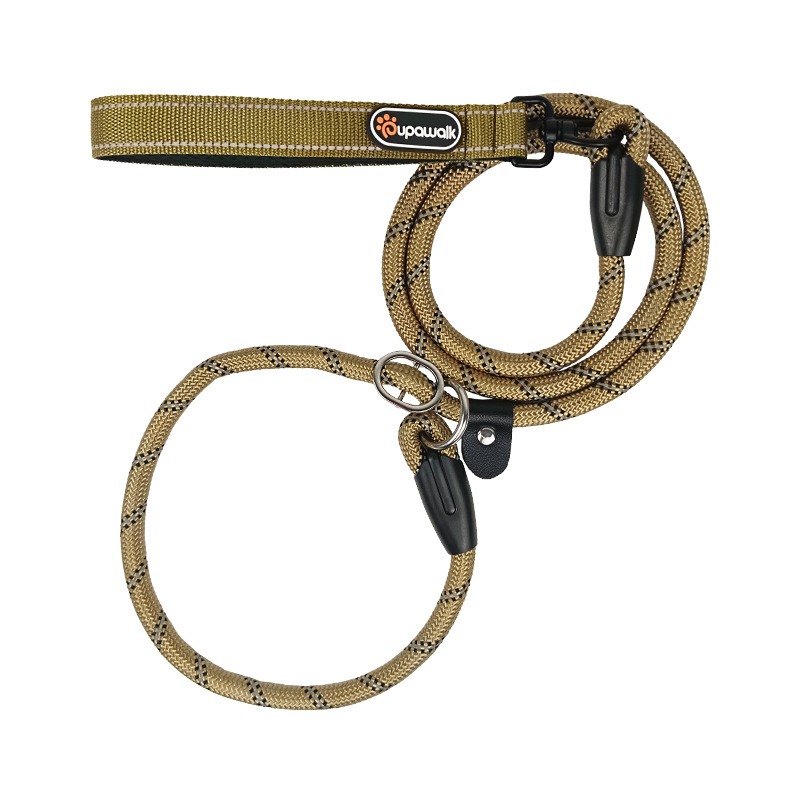 Reflective Anti-Strangulation Slip Leash for Dogs, 1.5m/2m P-Rope Dog Training Lead with Adjustable Collar