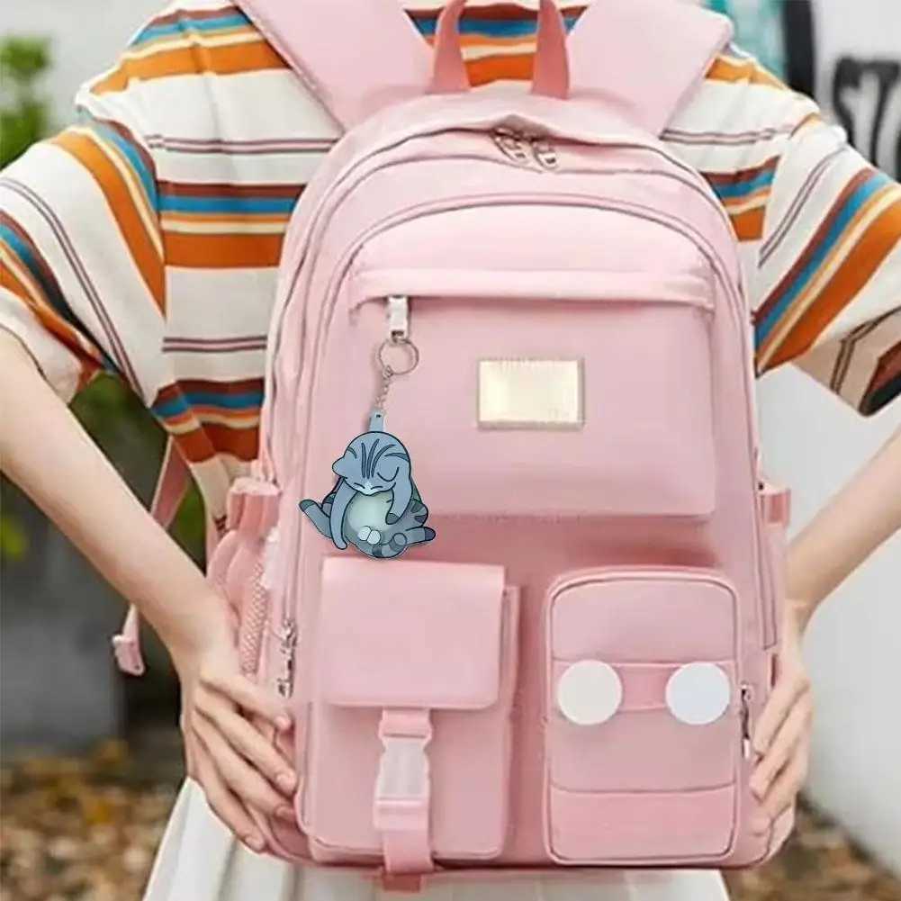 Paly Balls Cat Keychains Cute Funny Acrylic Bag Key Pendant M250604