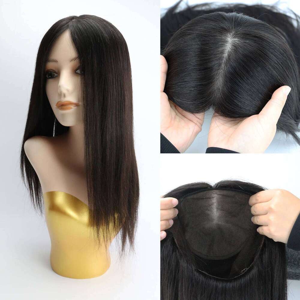 Hand Tied Real Virgin European Human Hair Base Full Lace Natural Scalp Look Light Breathable Silk Top Wig for Women