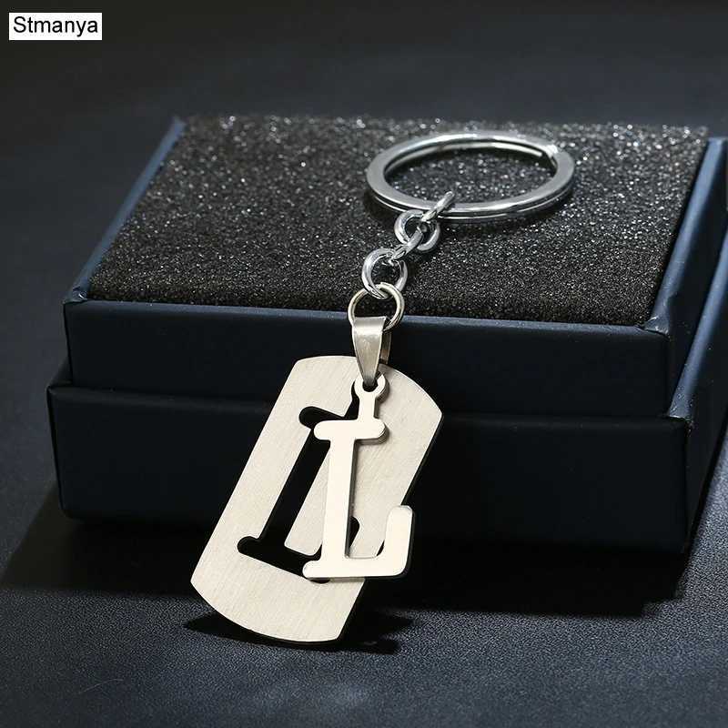 Charm New 26 Letters Stainless Steel Key Chain Men Women keychain Best Couple gift Jewelry Car Key Ring A-Z Keychain M250604
