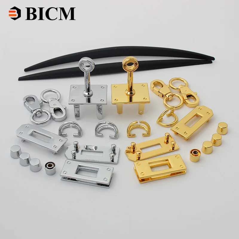 1Set Fashion Metal Bag Locks Clasp Bag Lock Set For Handbags Purse Tote Closures Snap Clasps DIY Craft Hardware Bag Accessories W250604