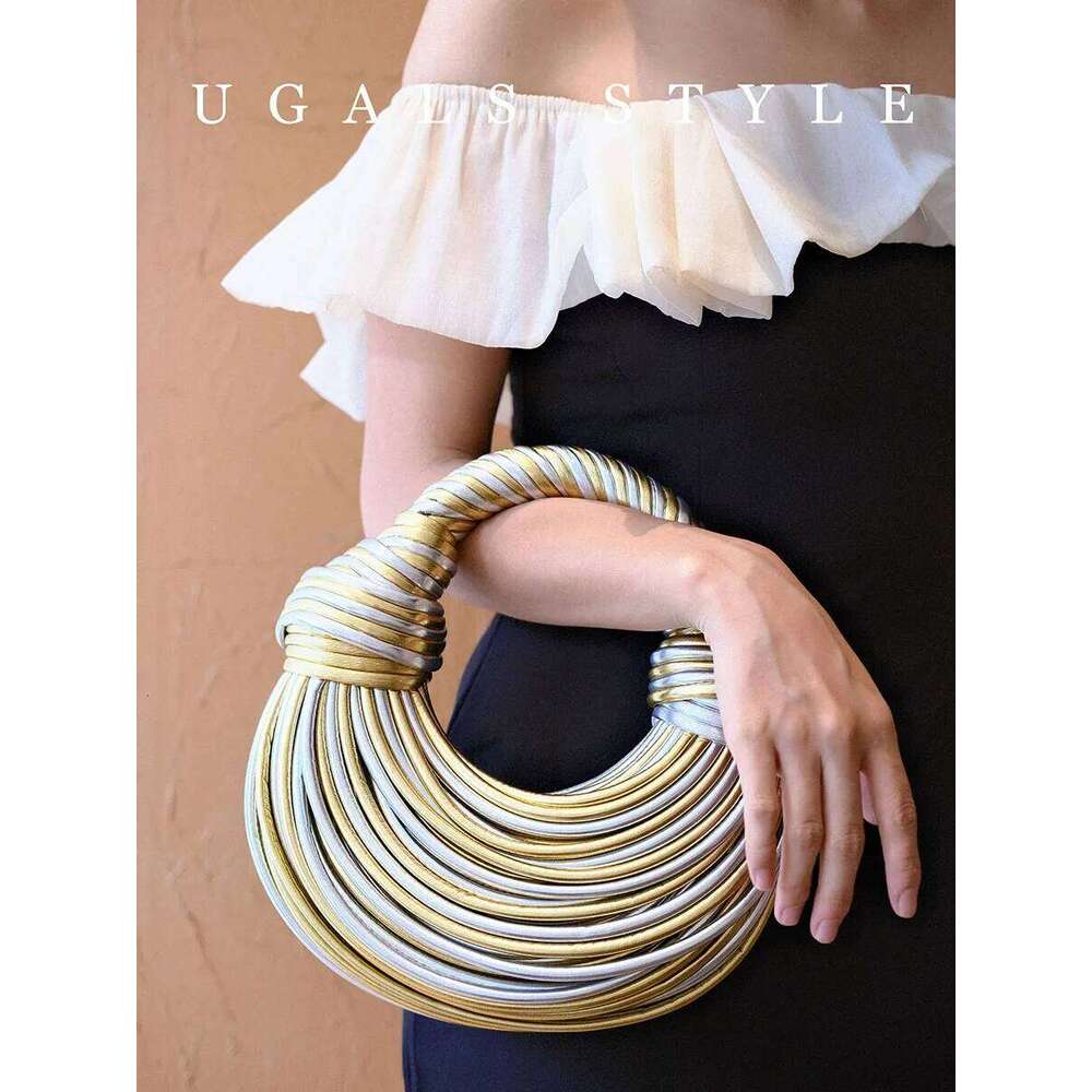Bag Handbags For Women Designer Brand Hand Woven Noodle Bags Rope Knotted Pulled Hobo Sier Evening Clutch