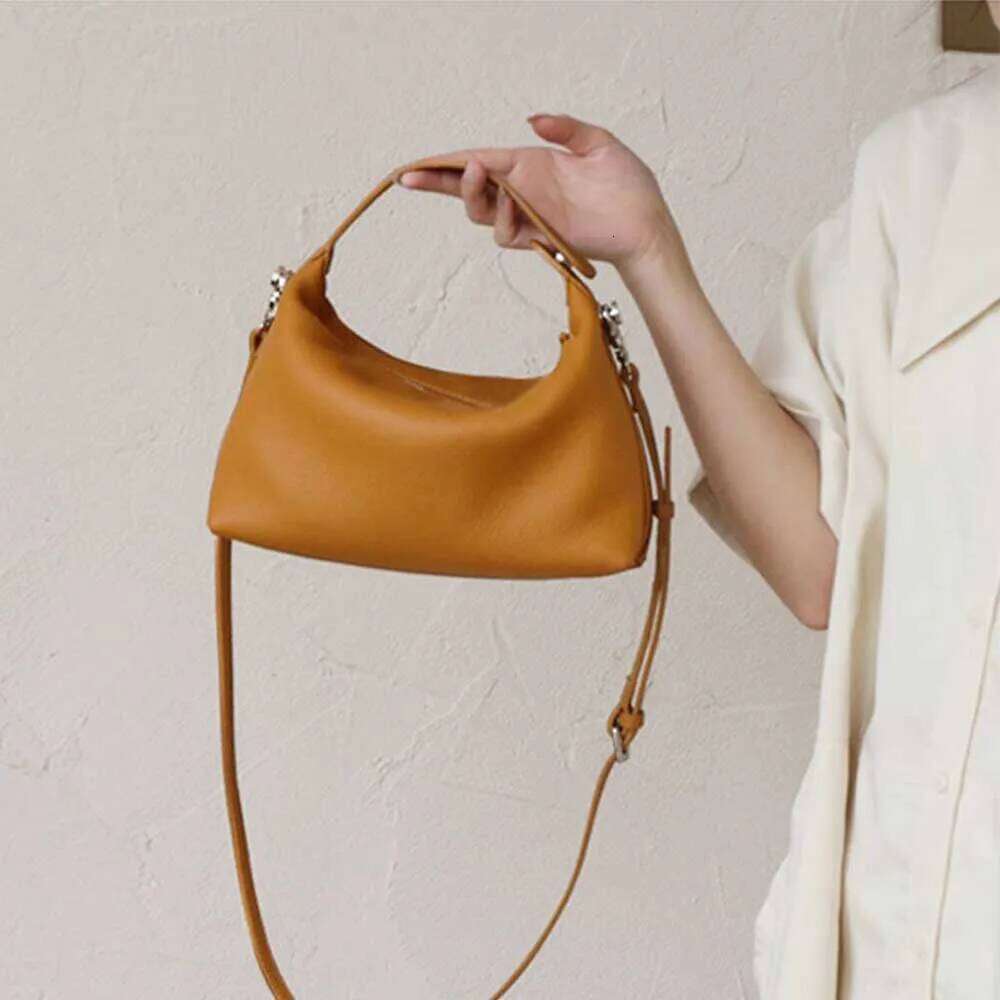 Motingsome Soft Leather Woman Shoulder Saddle Bags 2024 New Mini Tote Handbag And Purse Daily Cowhide Bag