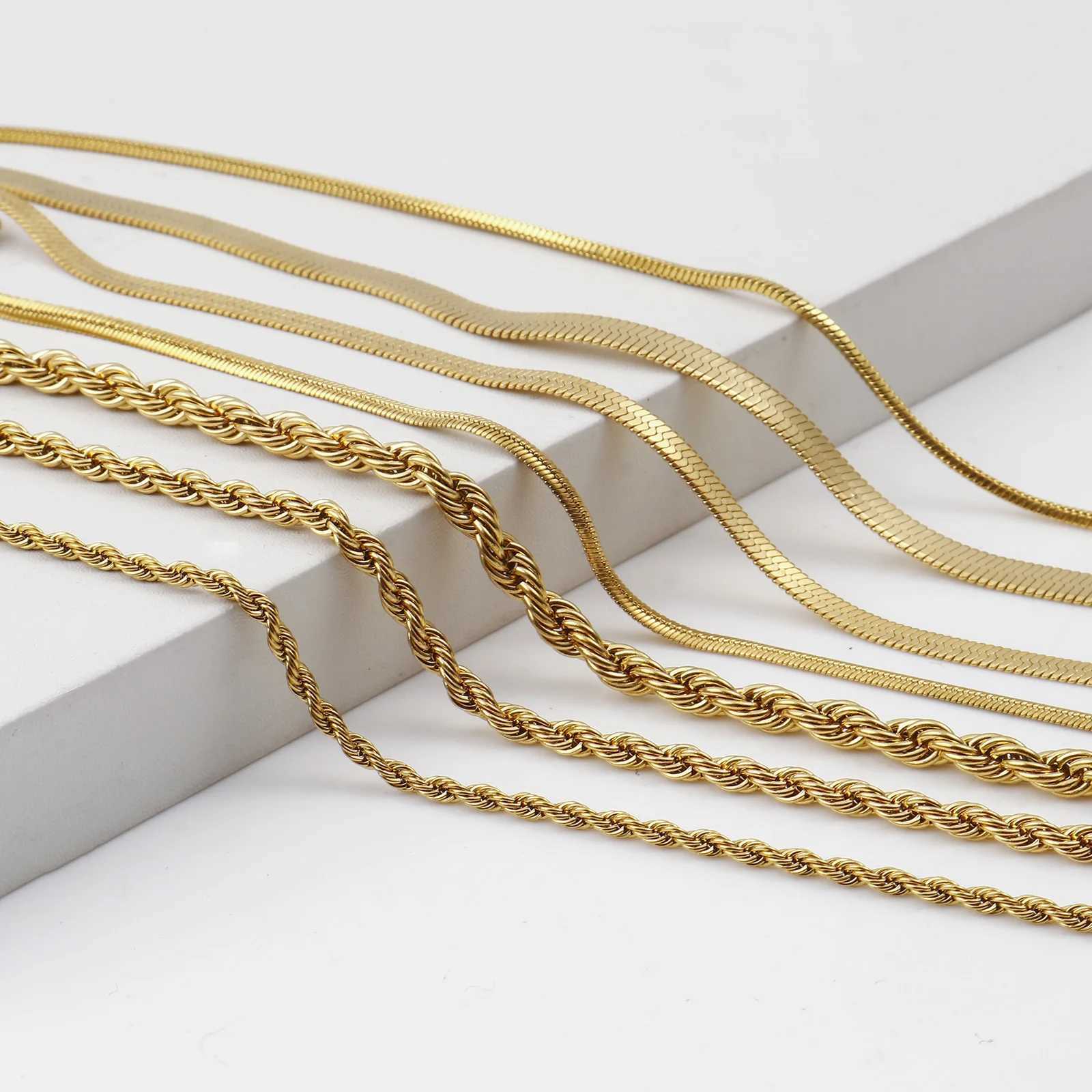 1pc Stainless Steel Anklet Gold Color Link Chain Anklet Bracelet For Women Barefoot Beach Leg Chain Summer Jewelry 23.5cm long W250604