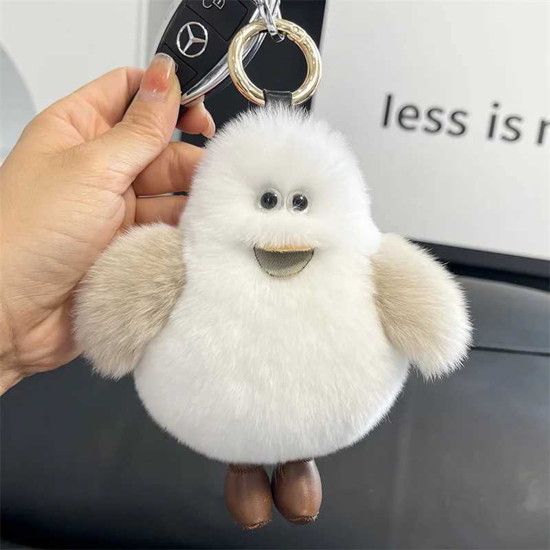 New Rex rabbit Fur Penguin Key Chain Bag Decoration Plush Toy Gift Keychain Cute Doll Pendant Lovely Penguin Dolls Holiday Gift W250604
