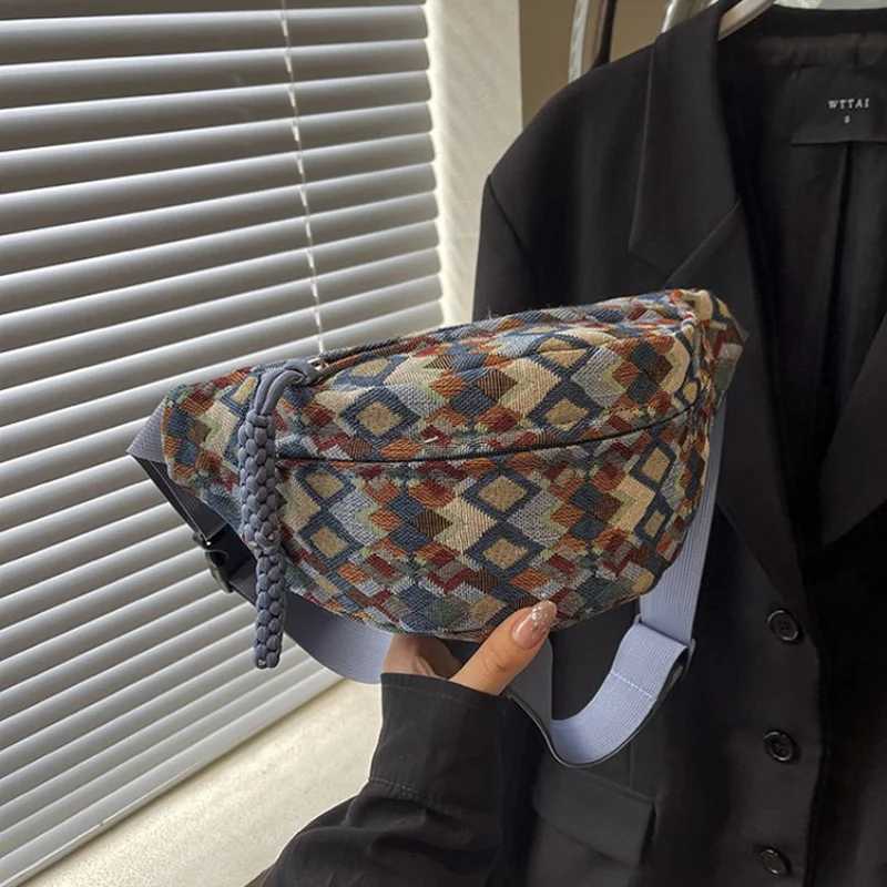 Bohemia Corduroy Belt Bags for Women Fashion Fanny Pack Female Banana Waist Bag Hip Purse Shoulder Crossbody Chest Bag Pocket W250604