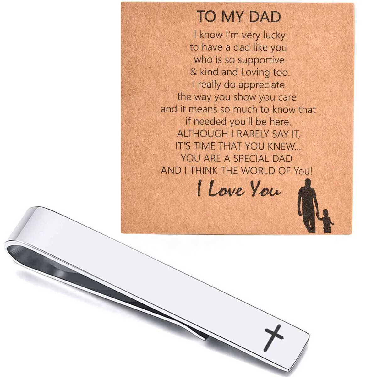 Simple Cross Tie Clip Gift for Dad Husband Boss Coworker Men Classic Stainless Steel Necktie Bar Tie Pin Clasp Christian Jewelry W250604