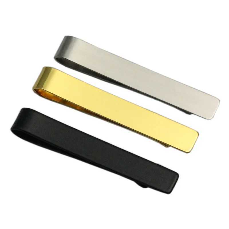 1pc New Fashion Stainless Steel Tie Clip Black Silver Color Metal Necktie Tie Men Wedding Business Simple Jewelry Accessories W250604