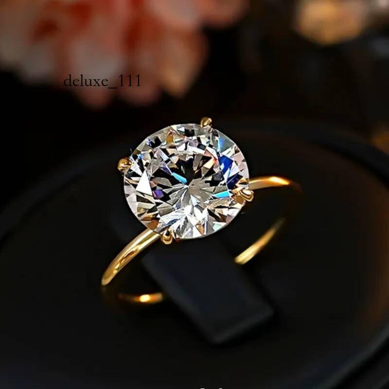 2025 Choucong Brand New 4CT Round Cut White Moissanite Dia Handmade Real 100% Sterling Sier Gold Party Women Wedding Bride Ring Gift