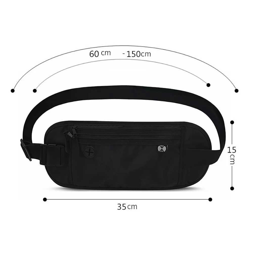 Running Waist Bag Waterproof Outdoor Waist Bag Multifunctional Two-layer Zipper Ticket Passport Storage for Daily Travel Fitness W250604