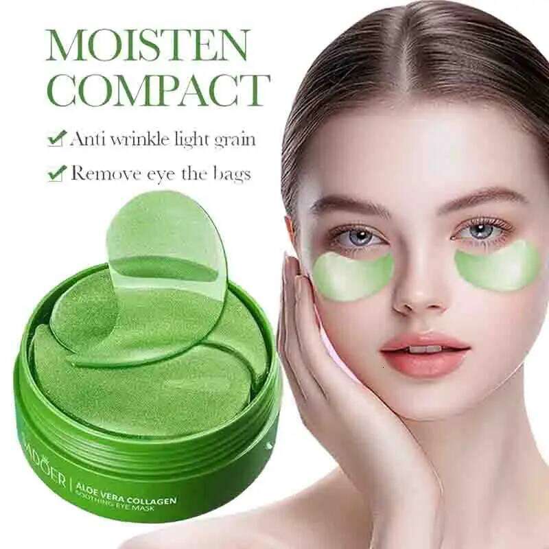 Wrinkles 60pcs Aloe Vera Collagen Mask Anti Removal Bags Firming Eye Patches Eyes Skin Care Products free shipping