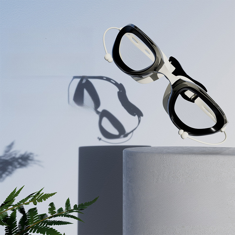 Children's Waterproof Anti-Fog HD Boys Goggles Swim Cap Large Frame Girls Professional Swimming Glasses Non-Tightening