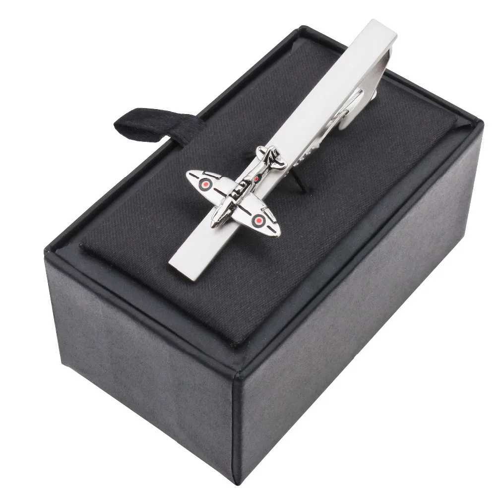 2.2 inch airplane tie clip for men classic novelty tie bar spitfire fighter design tie pin clip mens tie business accessories W250604