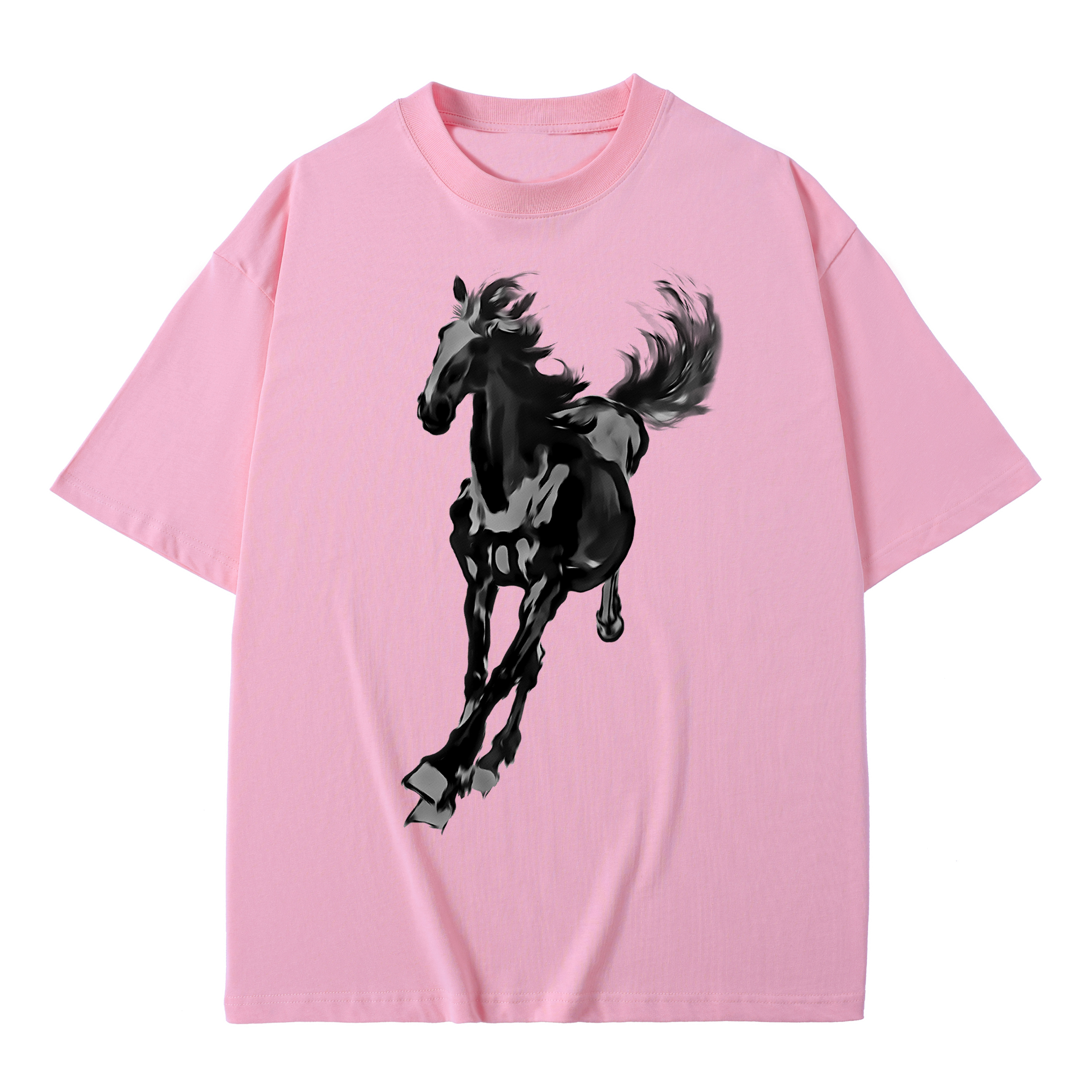 T-shirt men's top designer cotton T-shirt the silvery fine horse short sleeved clothing high-quality fashionable T-shirt BROADTRUE