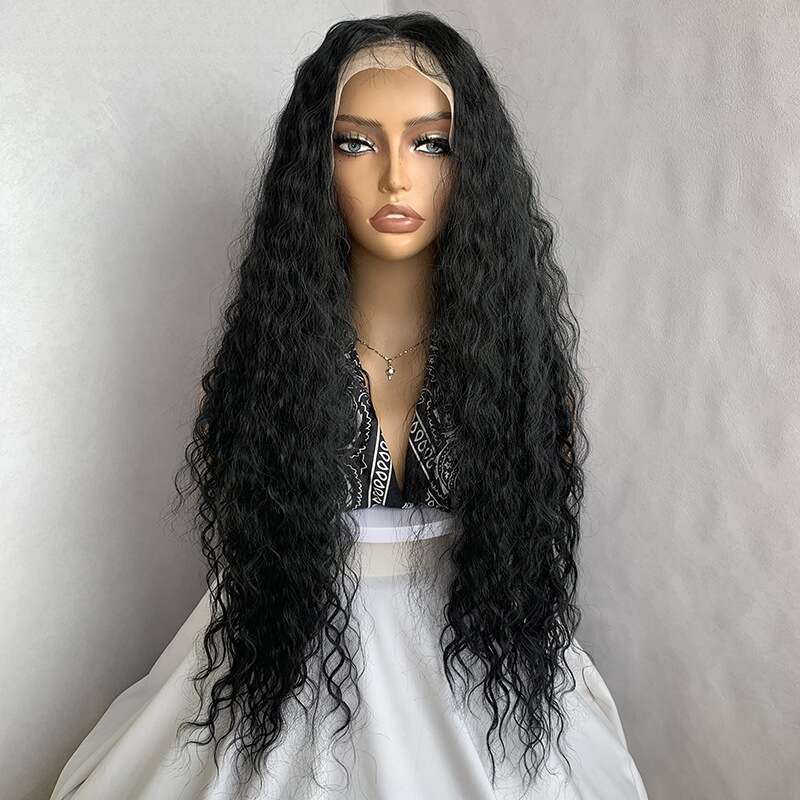 TEMU Fashion Long Hair Front Latin Curly Wig Frontal Wave Lace Wigs