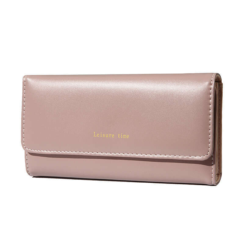 Genuine Leather Long Style Solid Color Card Holder Large Capacity Women's High-end Zipper Fashion Wallet for Women