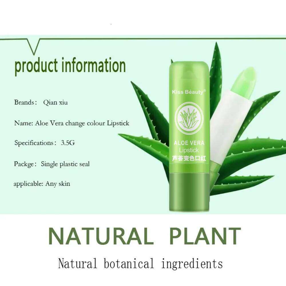 free shipping New Natural ALOE VERA Temperature Change Color Jelly Lipstick Long Lasting Moistourizing Makeup Balm Lip Gloss