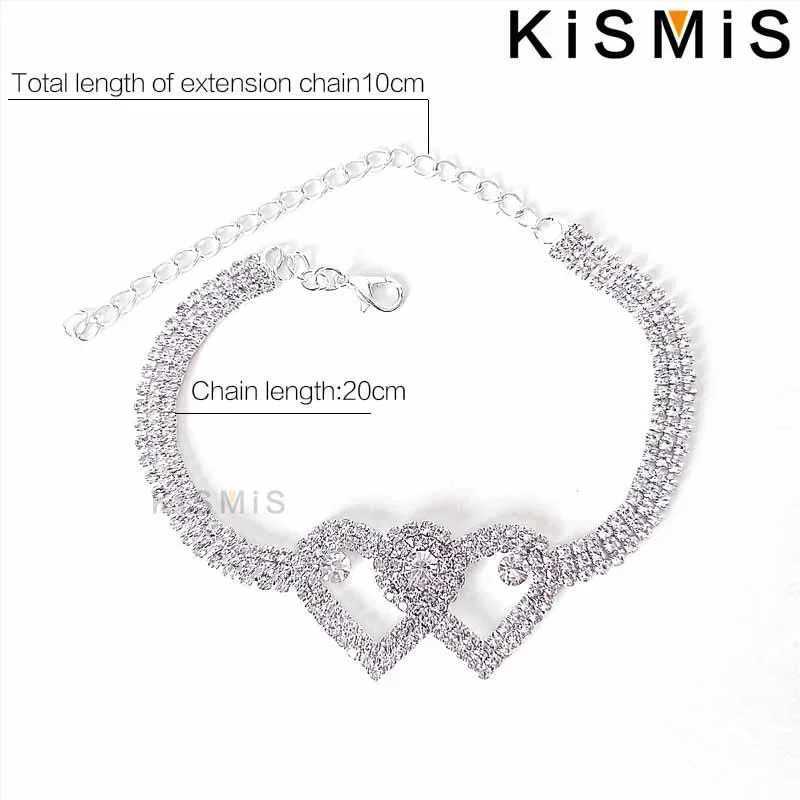 Boho Crystal Heart Anklet for Women Adjustable Rhinestone Foot Jewelry Perfect for Summer Beach Parties and Special Occasions W250604