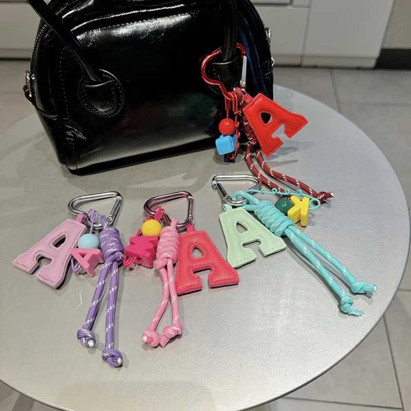 New heart-shaped Pin Pendant Bag Decoration A Letter Car Keychain Bag Charms Souvenir Gift Handmade DIY Hanging Rope Ornament W250604