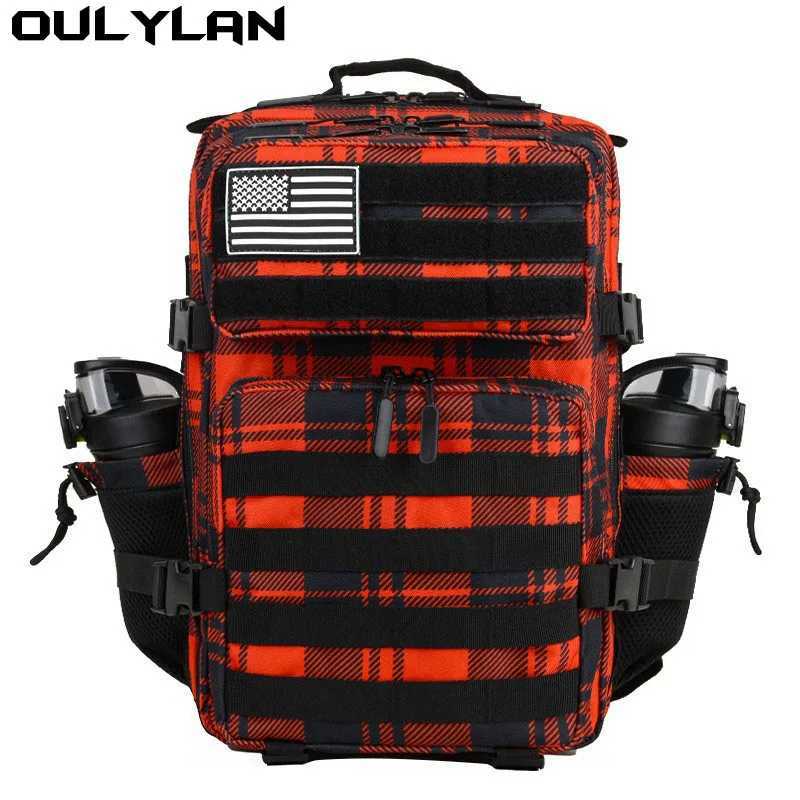 Oulylan Waterproof Athlete Gym Outdoor Bag Travel Hiking Rucksack with Bottle Holder 25L/35L/45L Tactical Backpack for Men Women W250603