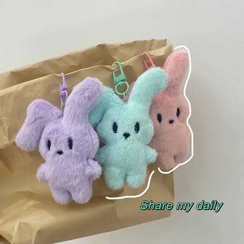 Cartoon Pink Plush Rabbit Keychain Hot Selling Item Cute Student Backpack Fluffy Pendant Keyring Ladies Girls Car Bag Decoration W250604