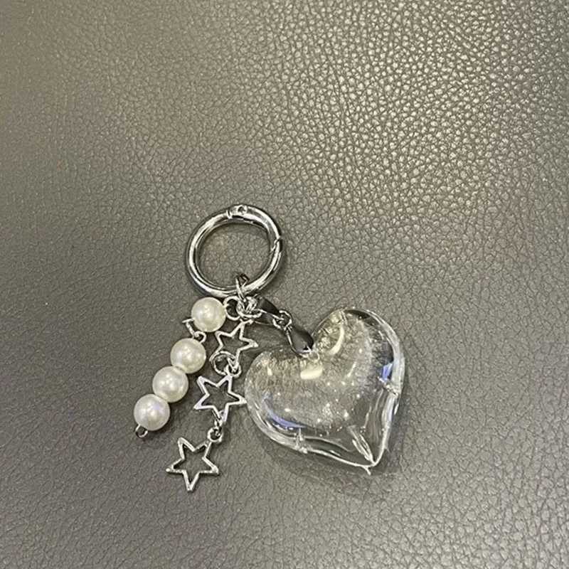 Keychain Y2K Red heart-shaped pearl valentine day gift New Design purse charms Car Goth Vintage Cute keychain accessory W250604