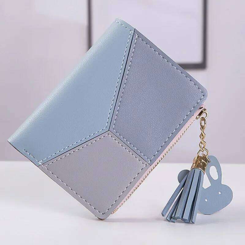 New Arrival Wallet Short Women Zipper Patchwork Fashion Panelled Wallets Trendy Coin Purse Card Holder Leather