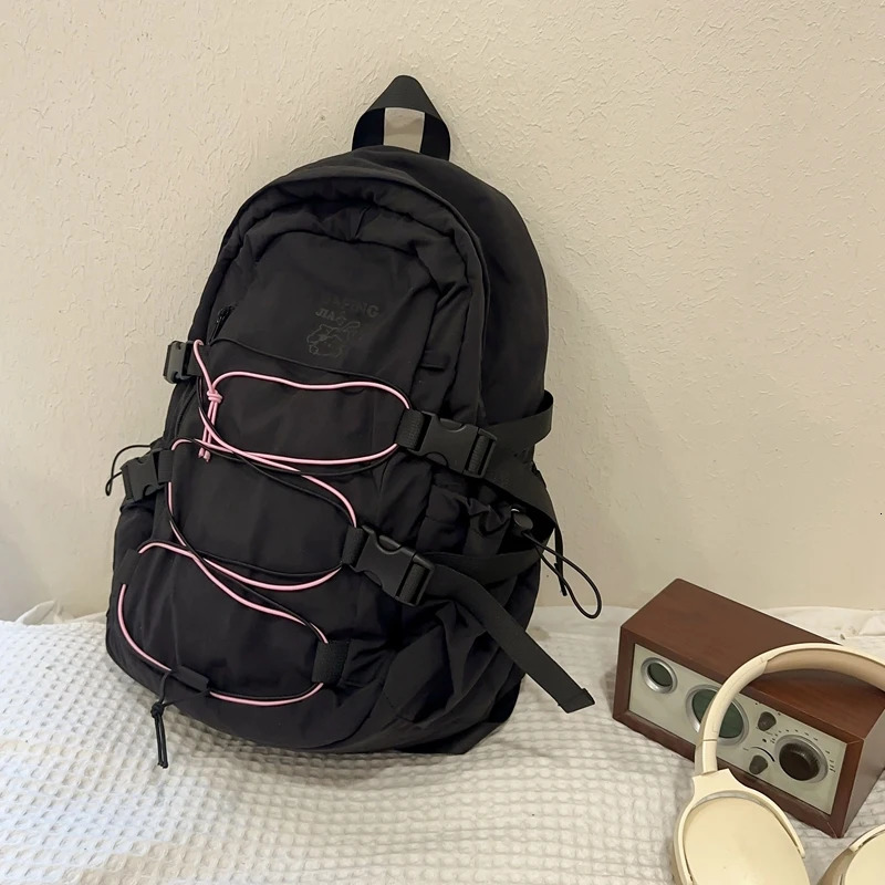 Teenagers School Bag Large Capacity Laptop Rucksack Aesthetic Fashion Backpack Kawaii Students Bookbag Simple Backpack 250530
